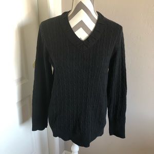 Vintage Eddie Bauer V-neck Cable Knit Sweater